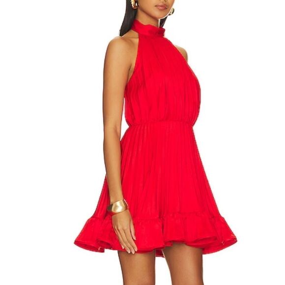 NWT AMUR Amiri Halter Mini Dress in Red Pepper
Size 0 Revolve - Picture 1 of 14